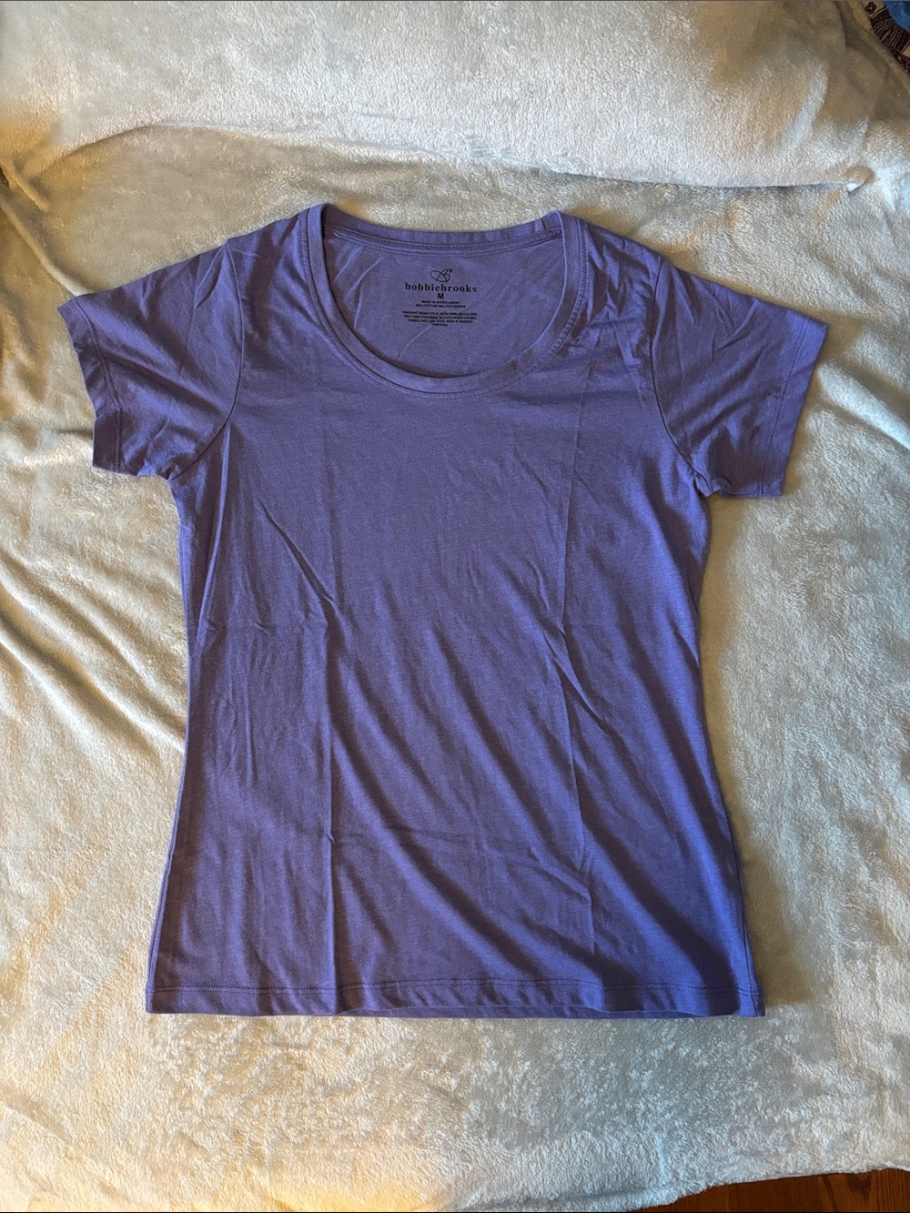 Bobbie Brooks Purple Scoop Neck Short Sleeve Tee